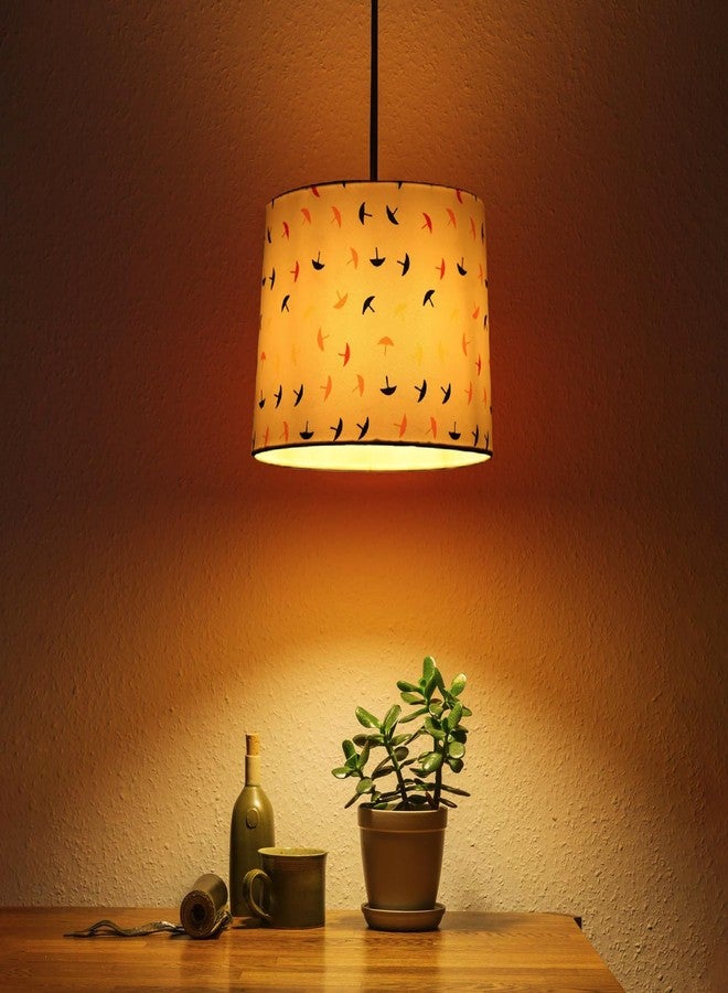 Groeien Fabric Pendant/Hanging Drum Lamp Shade, Decorative Ceiling Light Fixture for Living Room, Home, Bedroom (Modern) - Image 3